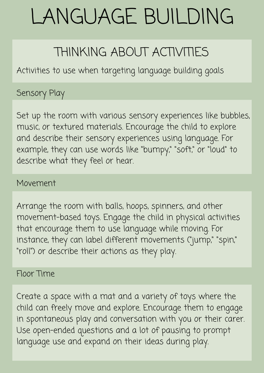 LANGUAGE BUILDING PLANNING FRAMEWORK: A Therapist’s Guide to Supporting Language Development in Children